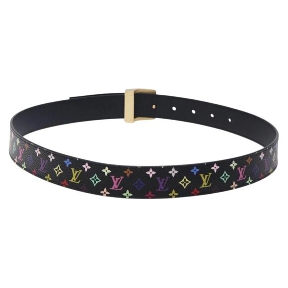 LOUIS VUITTON Multicolor Ceinture LV cut Belt Black M6890 LV Auth - Picture 3 of 12